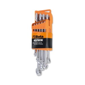 Serie di 9 chiavi combinate con supporto compatto