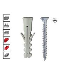 Tasselli Plastica con Vite 100 Pz.