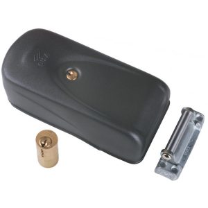 Serratura elettrica per Cancello, Entrata 50 – 80, Ambidestra, 12V, Senza Pulsante, Nera