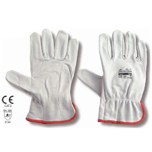 Guanti Pelle Fiore Bovino Bianco