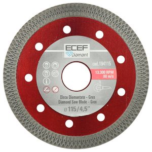 DISCO DIAMANTATO PER TAGLIO GRES PORVELLANATO 115mm ECEF 194115