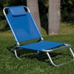 Spiaggina in Alluminio Satinato e Textilene Blu