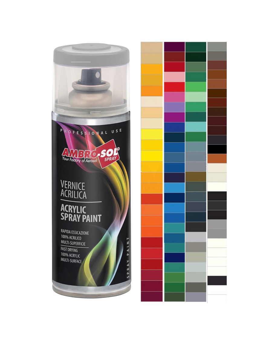 Ambrosol-Smalto-Acrilico-Multiuso-Spray-Vernice-Bomboletta-Interni-Esterni-400-ml spray acrilico 400 ml colori RAL