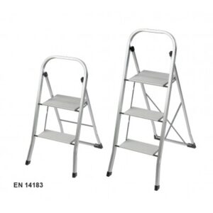 Sgabello a gradini Easy Step Alu Maurer in alluminio rettangolare con gradini antiscivolo e portata massima 150 kg