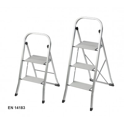 SGABELLO Sgabello a gradini Easy Step Alu Maurer in alluminio rettangolare con gradini antiscivolo e portata massima 150 kg