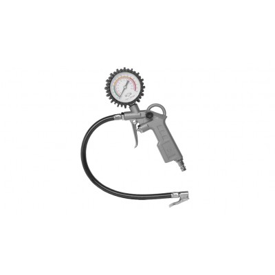 image_resizer Pistola gonfiaggio pneumatici con manometro Ø 60 mm, scala fino a 10 bar, tubo in gomma da 300 mm e attacco rapido per compressore