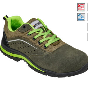 Scarpe antinfortunistiche basse Maurer Ottavia S1PL SR HRO con puntale composito, tomaia in pelle scamosciata e suola in gomma