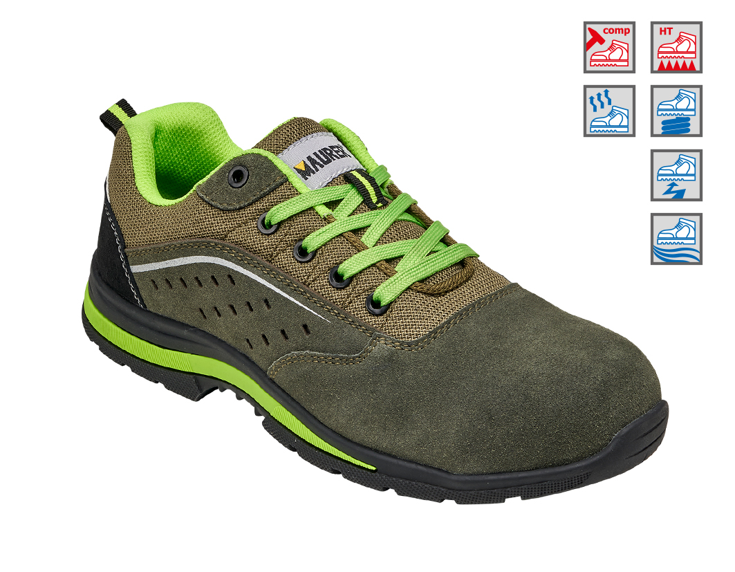 MOD_17054_900431_ottavia_cat Scarpe antinfortunistiche basse Maurer Ottavia S1PL SR HRO con puntale composito, tomaia in pelle scamosciata e suola in gomma