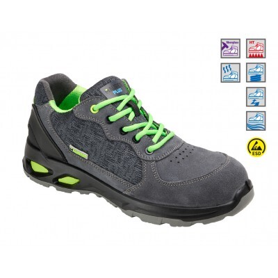 image_resizer Scarpe antinfortunistiche basse Maurer Arlaz ESD S1PL con puntale in fibra di vetro, lamina antiperforazione e suola antiscivolo