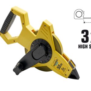 Rotella metrica professionale aperta 50 metri Maurer Plus 84506 con nastro in acciaio smaltato e riavvolgimento rapido 3X