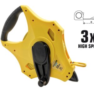 Rotella metrica professionale aperta 50 metri Maurer Plus 89818 con nastro in fibra di vetro e riavvolgimento 3X